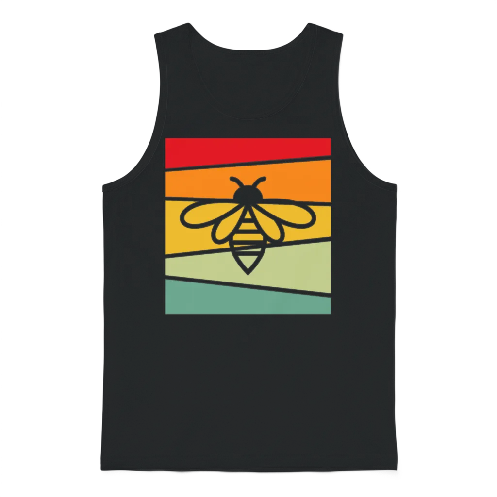 Bee Retro Unisex Tank Top - Black