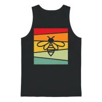 Bee Retro Unisex Tank Top - Black – 1