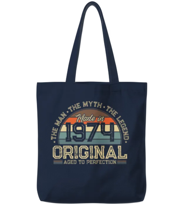 Vintage 1974 Retro Tote Bags - Navy