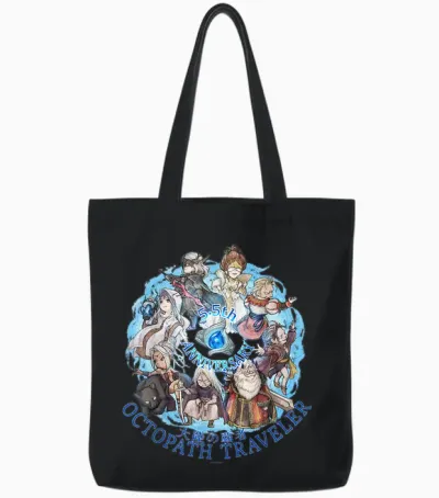 Octopath Traveler: Cotc - 5.5th Anniversary Tote Bags - Black