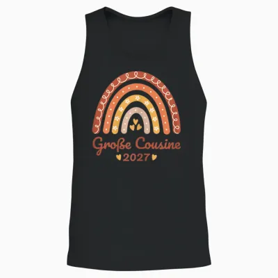 Große Cousine 2027 Regenbogen Nachwuchs Verkünden Kinder Unisex Tank Top - Black
