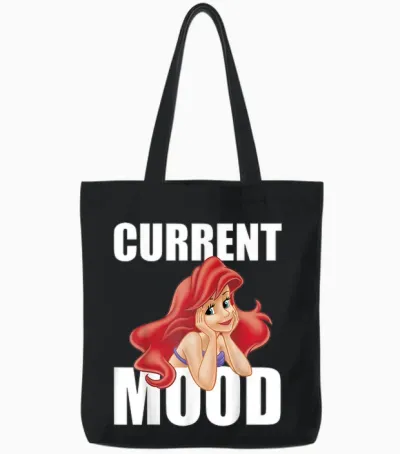Disney the Little Mermaid Ariel Current Mood Tote Bags - Black