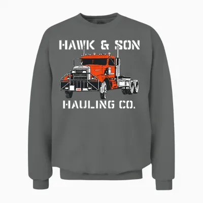 Hawk and Son Hauling Company Big Rig Pride 2 Side Unisex Sweatshirt - Graphite Heather
