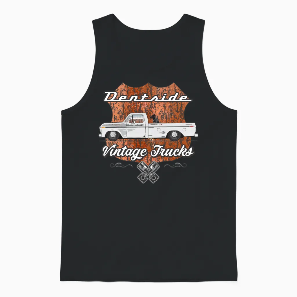 Dentside Pure White Unisex Tank Top in Black