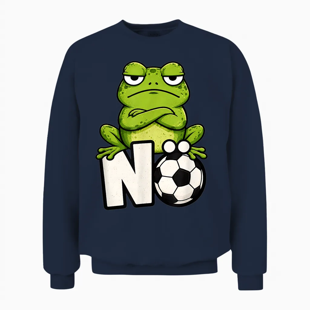 Nö Frosch Fußballmuffel Anti Fußball Humor Unisex Sweatshirt in Navy