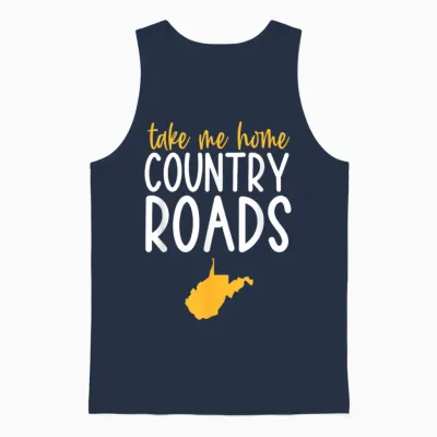 West Virginia Apparel | West Virginia Home | I Love Wv State Unisex Tank Top - Navy