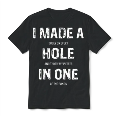 Funny Golf Shirts for Men Women Hole in One Golf Unisex T-Shirt - Black