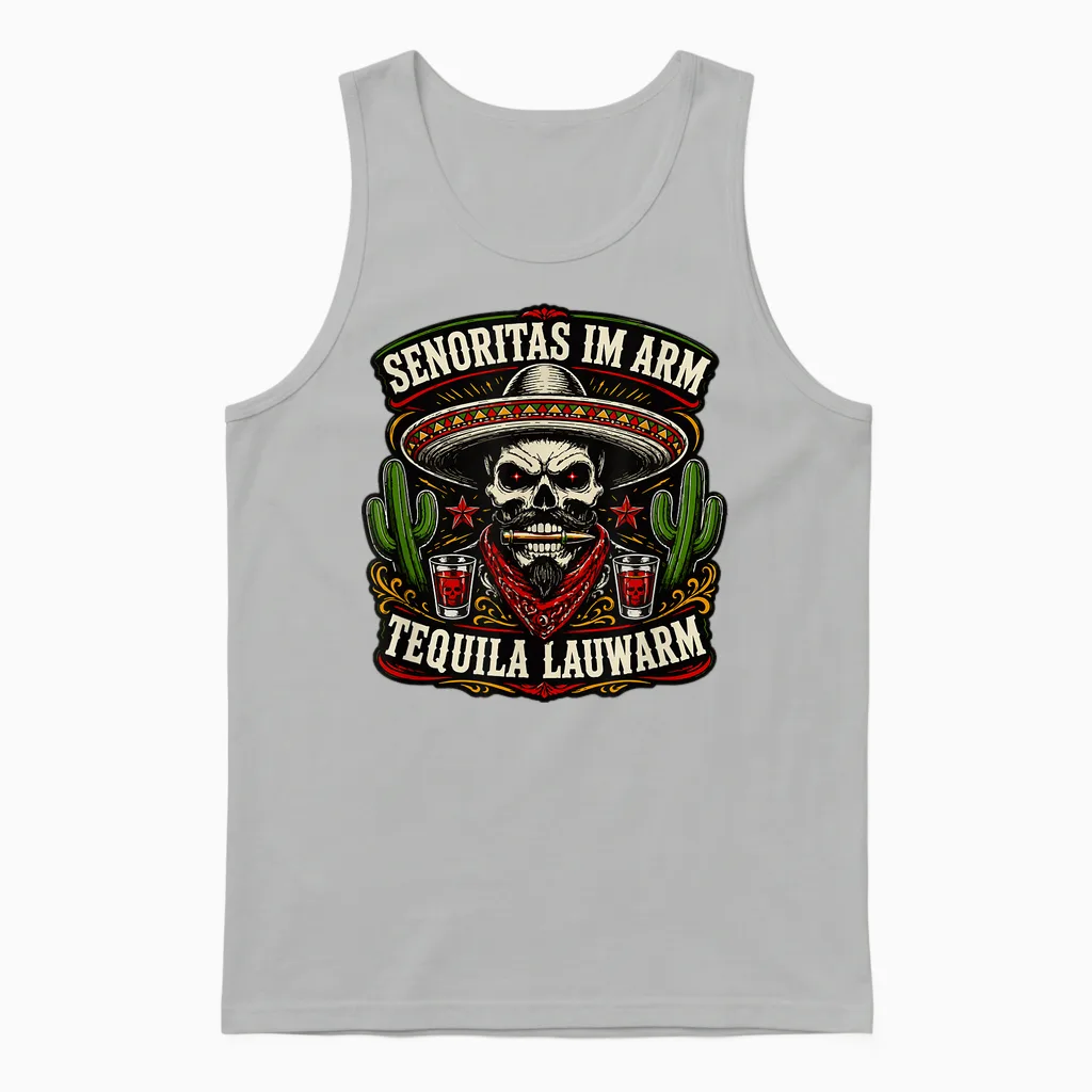 Senoritas Im Arm Tequila Lauwarm - Böhser Onkel - La Familia Unisex Tank Top in Ash