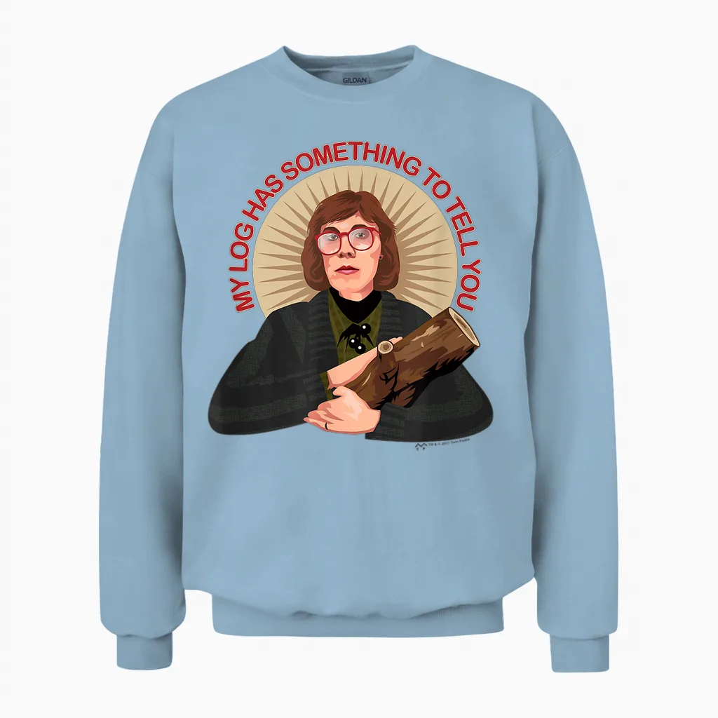 Twin Peaks Log Lady T-Shirt, Gray Unisex Sweatshirt in Light Blue