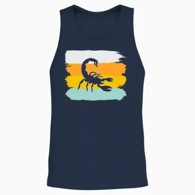 Scorpion Retro Unisex Tank Top - Navy