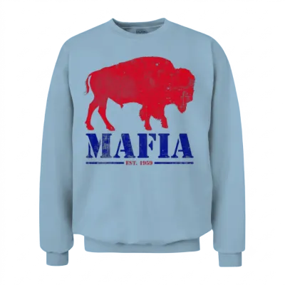 Bills Mafia Vintage Design Unisex Sweatshirt - Light Blue