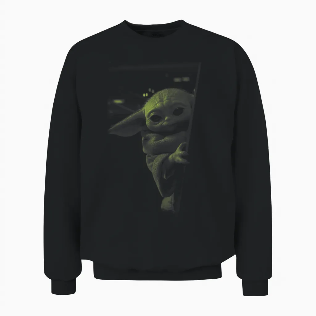Star Wars: the Mandalorian Grogu Watching Unisex Sweatshirt in Black