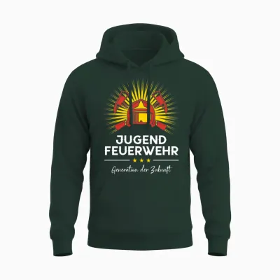 Jugend Feuerwehr Kind Feuerwehrfrau Nachwuchs Feuerwehrmann Langarmshirt Unisex Hoodie - Forest