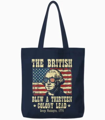 British Blew 13 Colony Lead Washington 4th of July Men Women Tote Bags - Navy