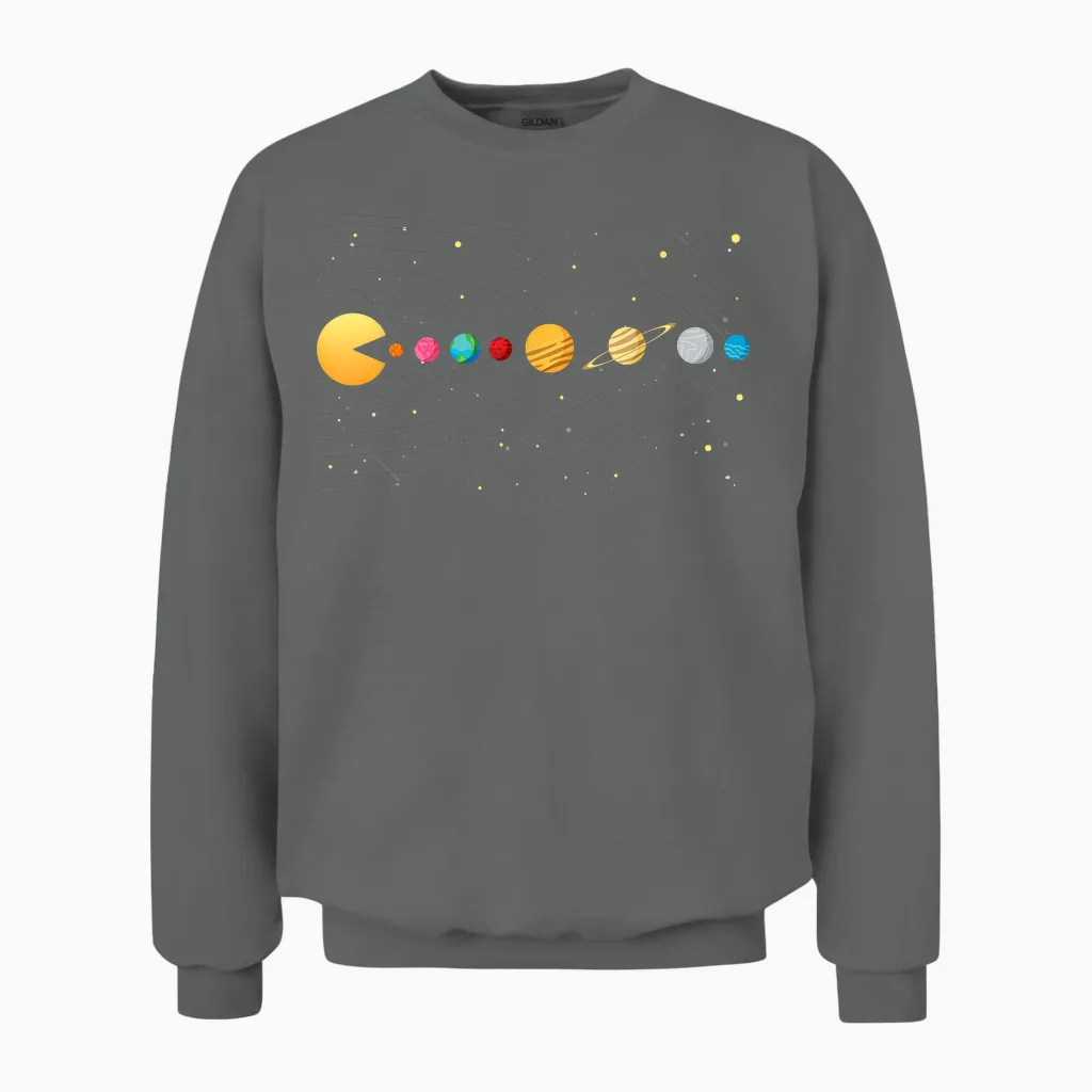 Funny Solar System - Astronauts Space Video Games Unisex Sweatshirt in Graphite Heather