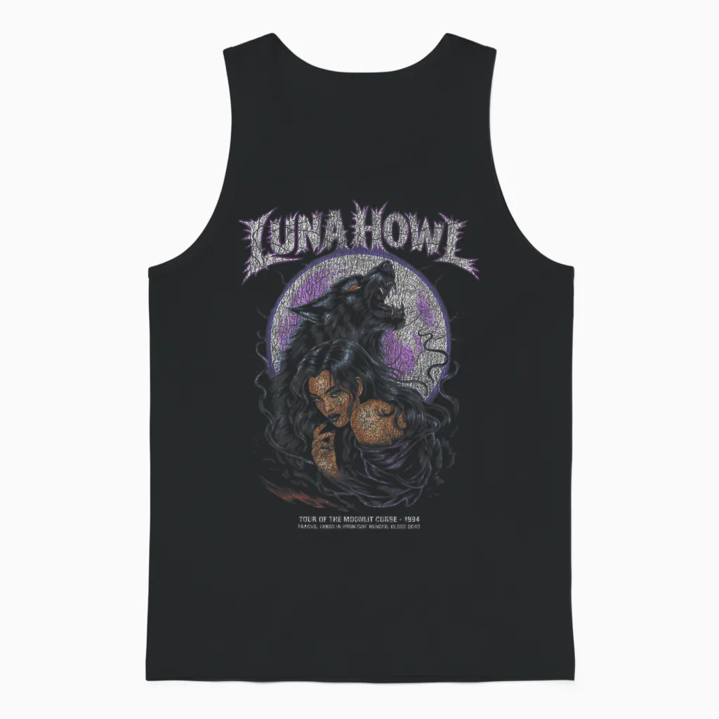 Poster Loup-Garou En Métal - Dark Fantasy Gothic Moon Unisex Tank Top in Black