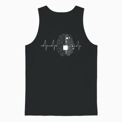 Machine Learning Ai Data Science Heartbeat Data Unisex Tank Top - Black