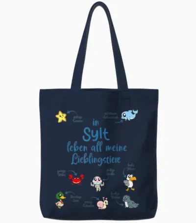 Meine Lieblingstiere in Sylt Tote Bags - Navy