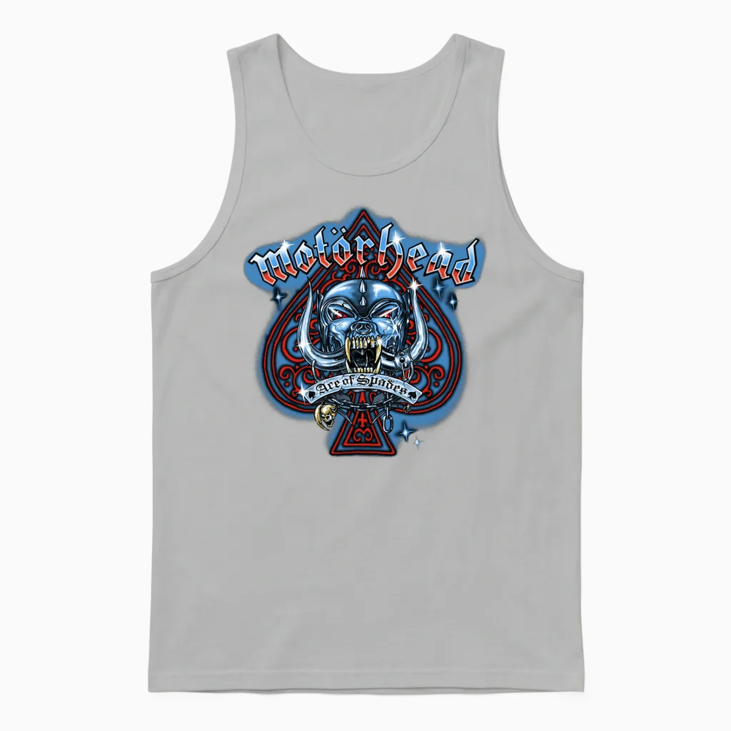 Motörhead Ace of Spades Airbrush Long Handle, Blue, S Unisex Tank Top in Ash