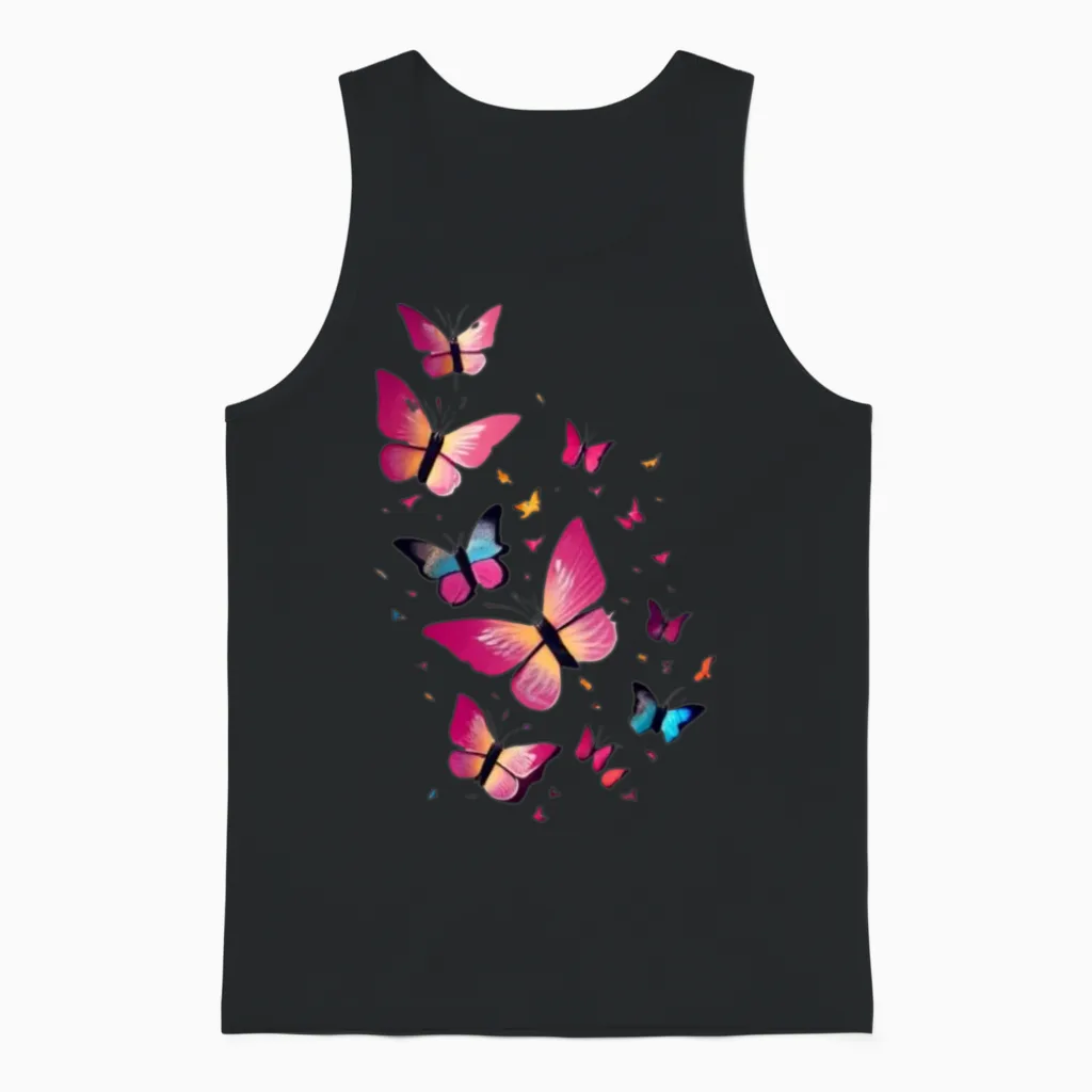 Butterfly Unisex Tank Top in Black