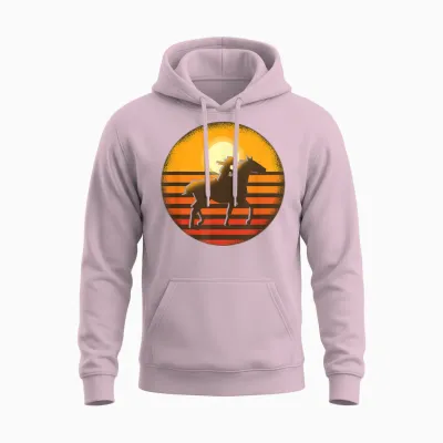 Chevaux De Western Filles Cheval De Western équitation Unisex Hoodie - Light Pink