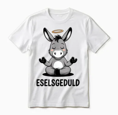 Eselsgeduld Lustiger Meditierender Esel Yoga Unisex T-Shirt - White