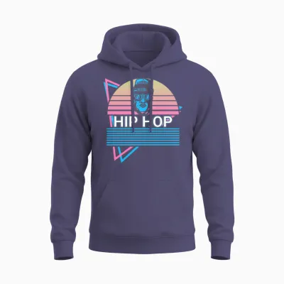 Hip Hop Retro Unisex Hoodie - Heather Sport Dark Navy
