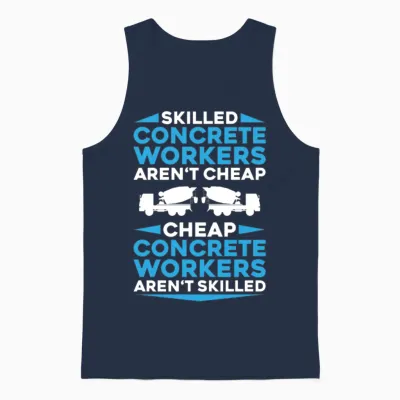 Concrete Worker Concreter Concrete Builder Unisex Tank Top - Navy