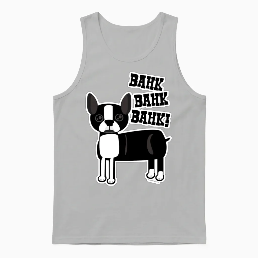 Boston Accent Terrier Unisex Tank Top in Ash