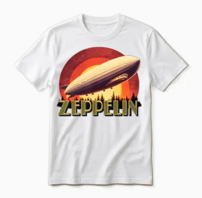 Zeppelin Retro Unisex T-Shirt - White