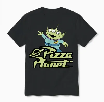 Disney Pixar Toy Story Alien Pizza Planet Classic Unisex T-Shirt - Black