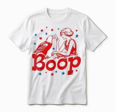 Boop Eagle Patriotic July Fourth Humor Unisex T-Shirt - White