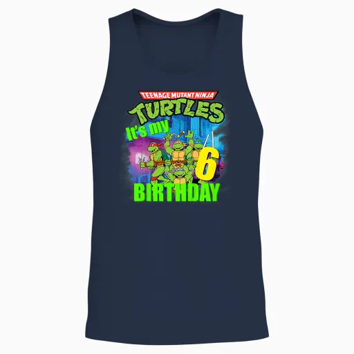 Mademark X Teenage Mutant Ninja Turtles - Original Teenage Mutant Ninja Turtles Sixth Birthday 6th Unisex Tank Top - Navy