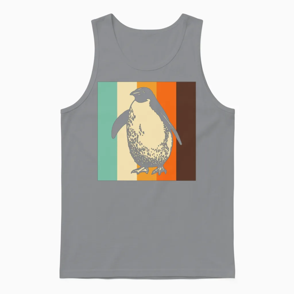 Retro Penguin Unisex Tank Top - Sport Grey