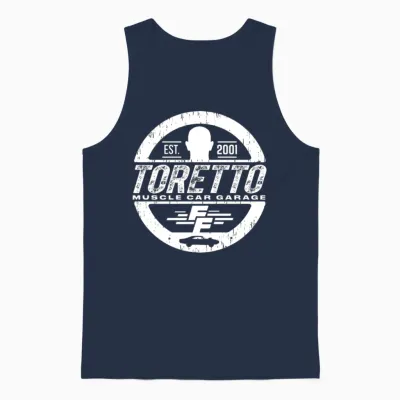 Fast and Furious Logo with Dom Toretto Unisex Tank Top - Navy