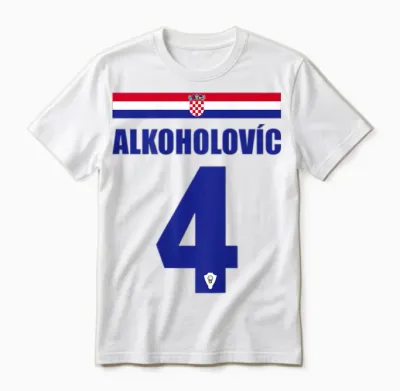 Croatia Drinking Jersey Party Jersey T-Shirt, White Unisex T-Shirt - White