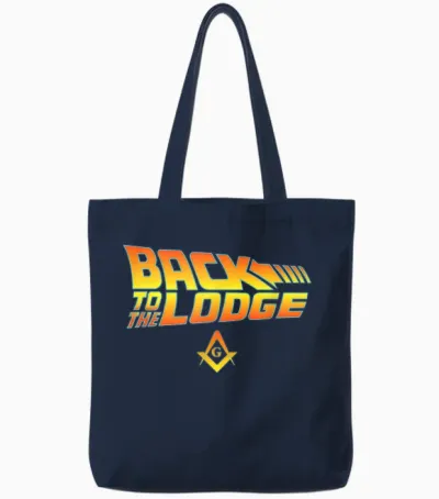 Back to the Lodge T-Shirt by Kuyang Freemason Tote Bags - Navy
