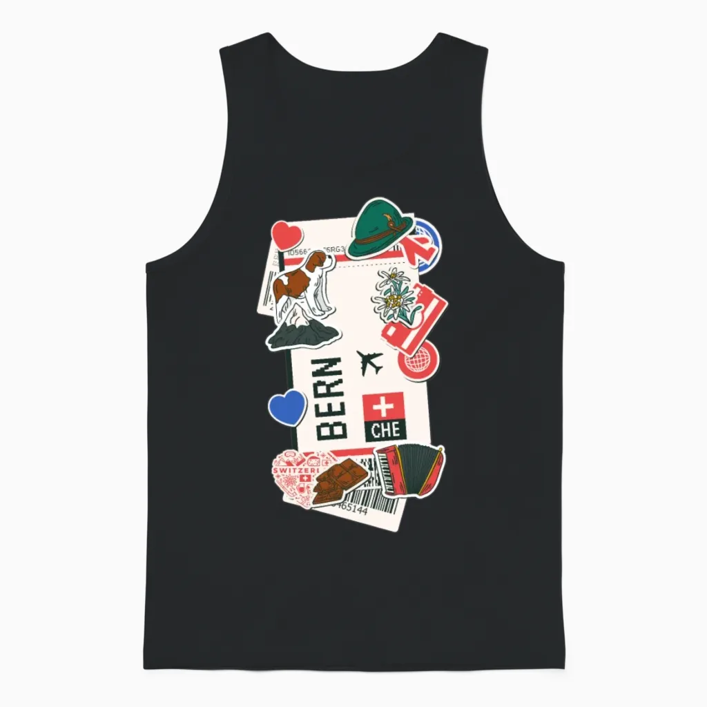 Bern Switzerland Swiss Unisex Tank Top in Black