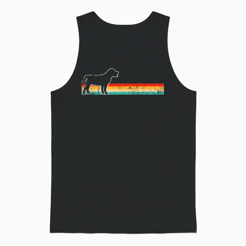 Dog Retro Lovers Unisex Tank Top in Black