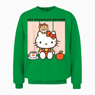 Hello Kitty Hot Chocolate Weather Unisex Sweatshirt - Irish Green