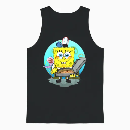 Mademark X Spongebob Squarepants - the Krusty Krab Pizza Delivery Unisex Tank Top in Black