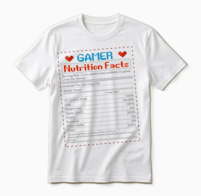 Gamer Clothes Funny Gaming Gift Unisex T-Shirt in White