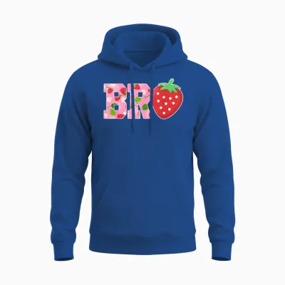Bro Brother of the Berry Sweet Birthday Strawberry Family Unisex Hoodie - Royal