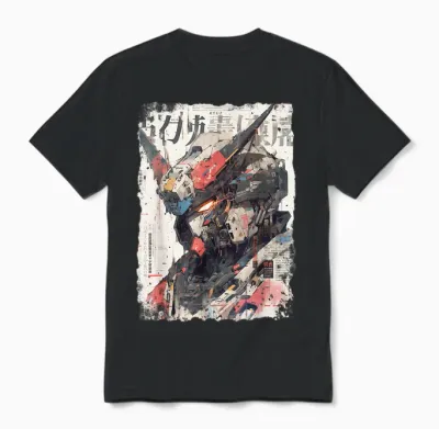 Hip Hop Y2k Vintage Hipster Edgy Urban Streetwear Roboter Unisex T-Shirt - Black