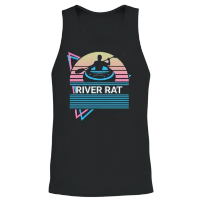 Funny Kayak Kayaking Retro Unisex Tank Top - Black