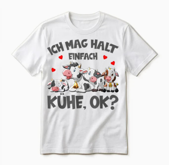Kühe Ich Mag Halt Einfach Kühe Ok Bauer Kuh Unisex T-Shirt in White