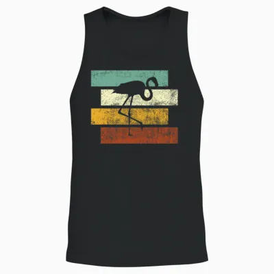 Flamingo Retro Unisex Tank Top - Black