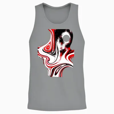 Octopus Woman Dark Red Black White Unisex Tank Top - Sport Grey