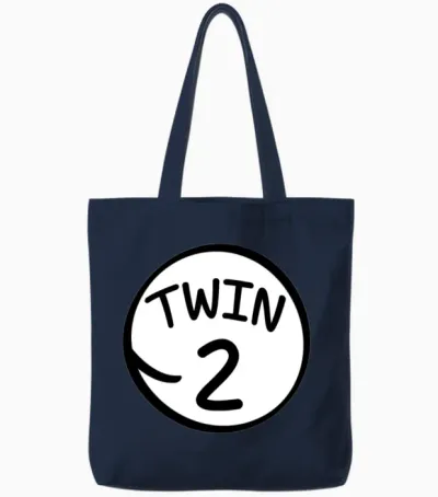 Twin 2 Funny Saying Tote Bags - Navy