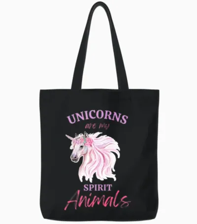 Unicorn Spirit Tote Bags - Black
